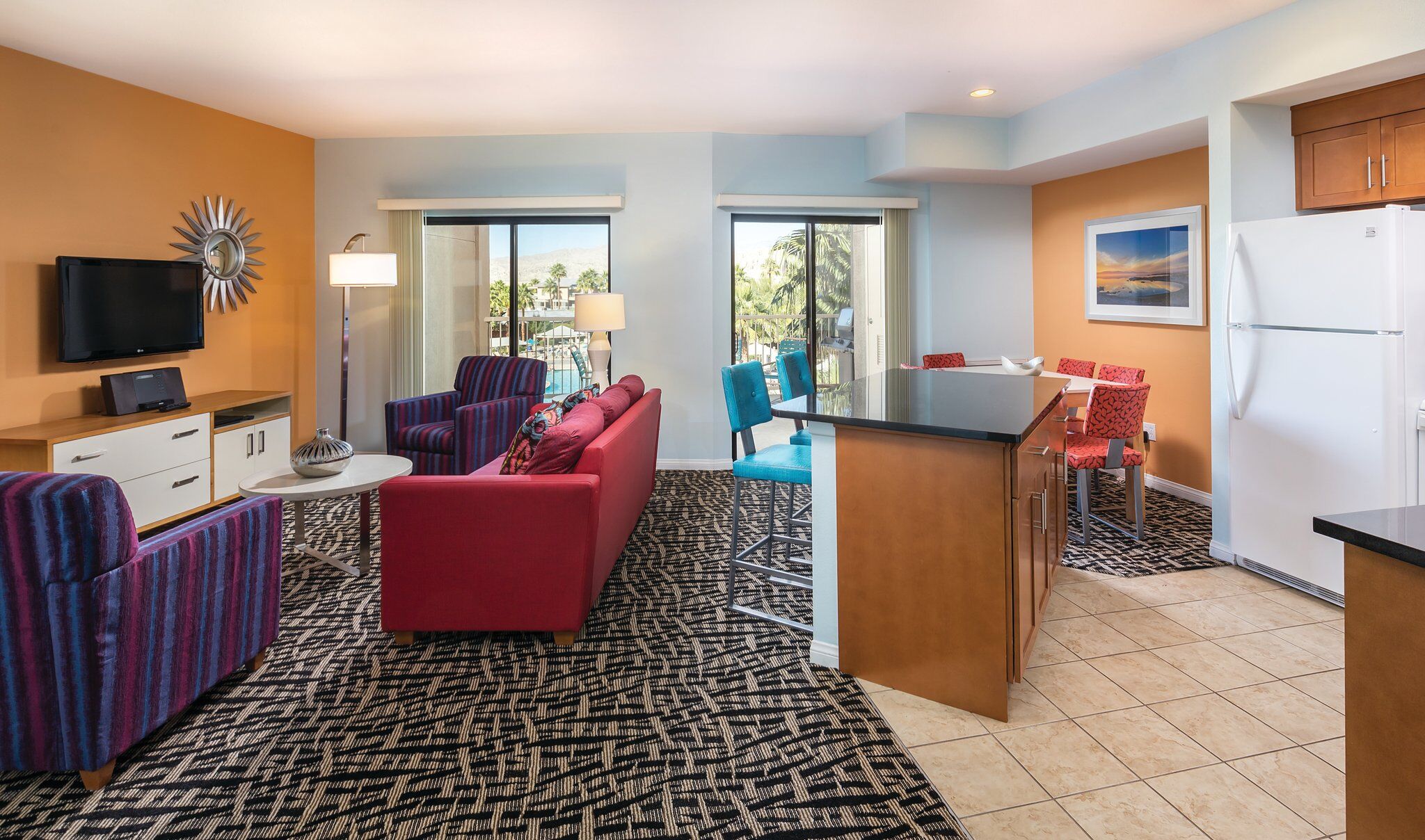 Two bedroom living and dining area